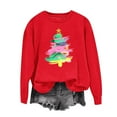 thumbnail image 2 of Bzhegqhd Women's Christmas Graphic Pullover Tees Long Sleeve Fleece Lined Sweatshirt Loose Fit Casual Streetwear Top Warm Winter Holiday Print Fall Fashion Cozy Outerwear, 2 of 6