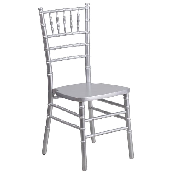 Bowery Hill 17.75" Modern Wood Chiavari Dining Chair in Silver Gray