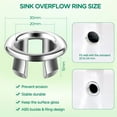 thumbnail image 2 of NOGIS 6 Pack Sink Overflow Ring Bathroom Sink Overflow Trim Ring Round Hole Cover for Bathroom Kitchen Sink Basin Trim Overflow Cover（Circular Hole）, 2 of 7