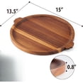 thumbnail image 7 of Cnshop 13" Round Acacia Wood Serving Tray with Handles, Decorative Coffee Table Tray and Cheese Board, 7 of 7