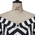 thumbnail image 5 of Victorian Dress Renaissance Ball Gown Black and White Stripes Dress for Women, 5 of 10