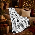 thumbnail image 3 of Printed Flannel Throw Blanket with Black Cat, 3 of 9