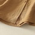 thumbnail image 6 of Yuanlook Women's Casual Shirts,3/4 Lenght Sleeve Collared Neck Button Down Blouse Business Work Tops Dressy Tees - Khaki - XL, 6 of 8