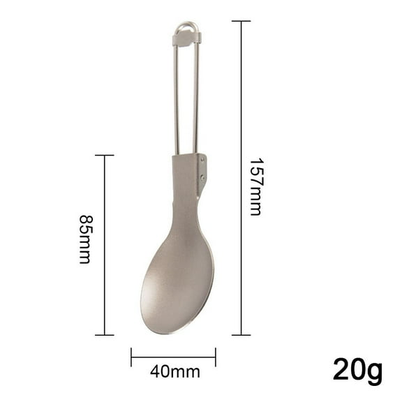 Titanium Folding Spoon Spork Fork Outdoor Tableware Cookware Folded Flatware Outdoor Lightweight Tableware Hiking Camping Spoon Fangkenuo