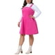 thumbnail image 4 of Vestido corto de tirantes de pana de talla grande para mujer Agnes Orinda con bolsillo 1X Rosa intenso, 4 of 5