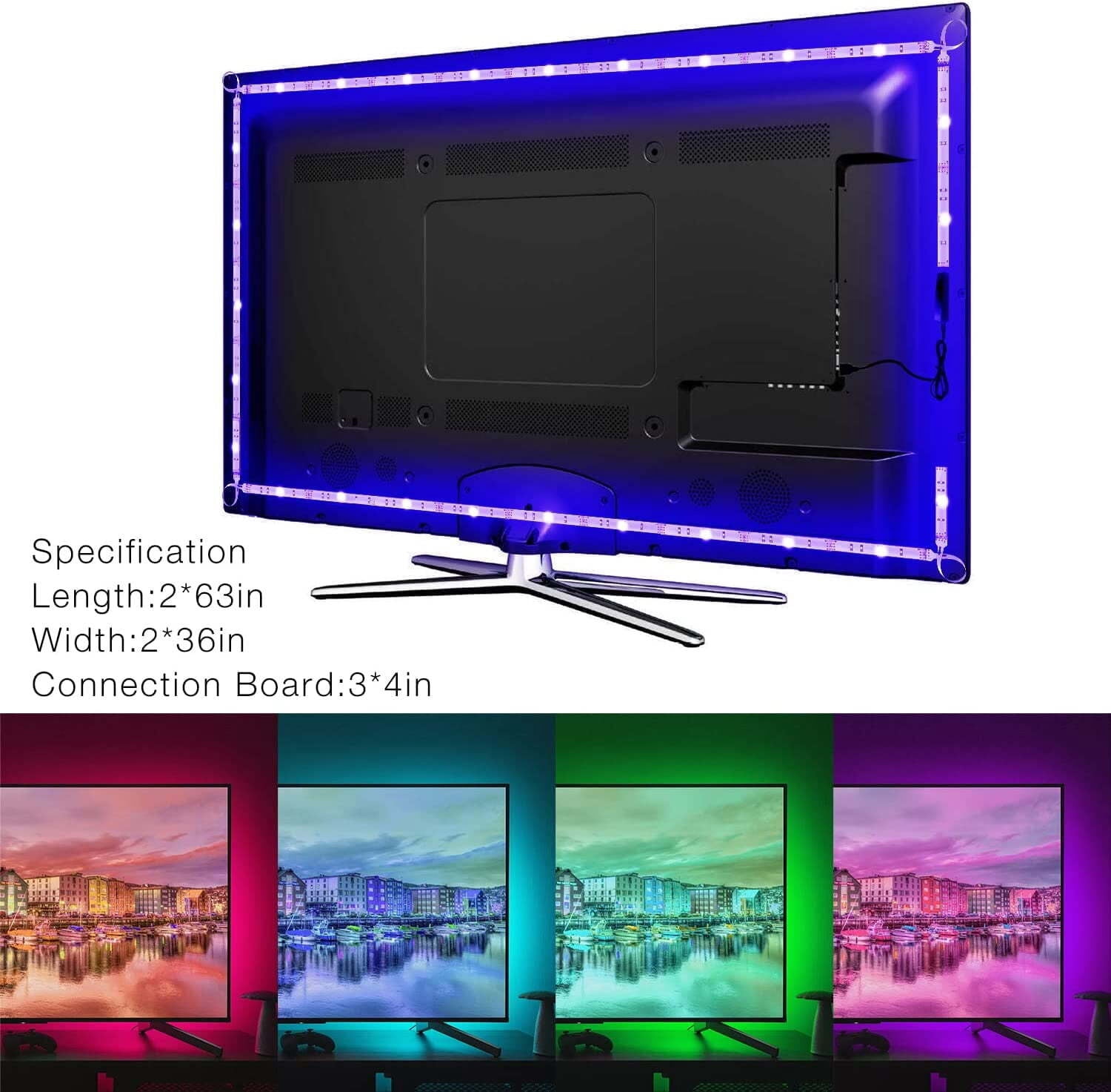 TV Backlight LED Strip - 16.4ft RGB Lighting for 75-85 Inch Smart TVs