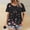 Tops-Black, variant on Gamivast Women's Blouses Plus Size Short Sleeve Cherry Blossom Print Tops Trendy Crewneck Pleated Front Casual Loose Fitted Shirts Summer outfits