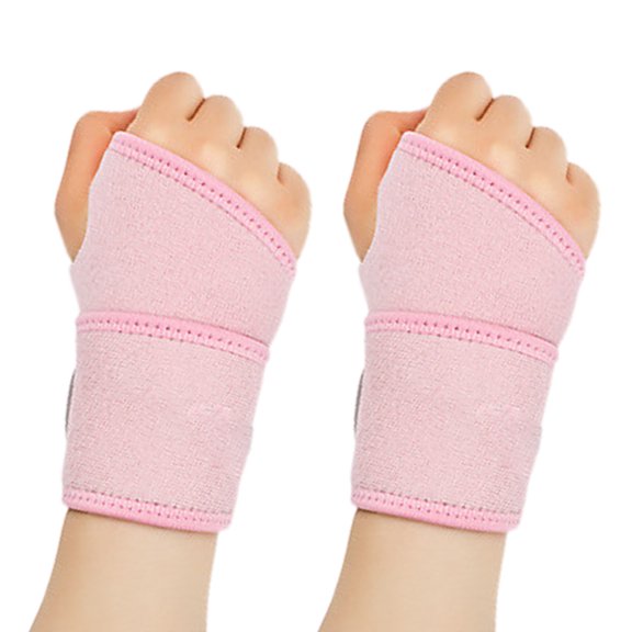 2pcs Wrist guard Sports Fitness Wrap wrist strap Weightlifting basketball wrist guard bandage adjustable - pink
