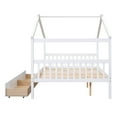 thumbnail image 2 of Bellemave Wood Full Size House Shaped Canopy Bed for Teens, Montessori House Bed with Storage Drawers (White), 2 of 9