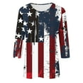 thumbnail image 5 of BLTIBY Womens Blouse Summer Independence Day Printed Round Neck Short Sleeve Shirts Loose Novelty Graphic T-Shirts Fashion Casual Pullover Tops 2025 Multicolor 7 M, 5 of 5