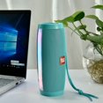 thumbnail image 2 of 1OW Portable Bluetooth Speaker Bluetooth Column Wireless Bluetooth Speaker Powerful High BoomBox Outdoor Bass HIFI TF FM Radio with LED Light(Green), 2 of 5