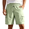 thumbnail image 5 of Jaunzuar Gym Shorts Men Elastic Waist Solid Color Running Shorts Summer Casual Beach Shorts with Pockets XXL, 5 of 9