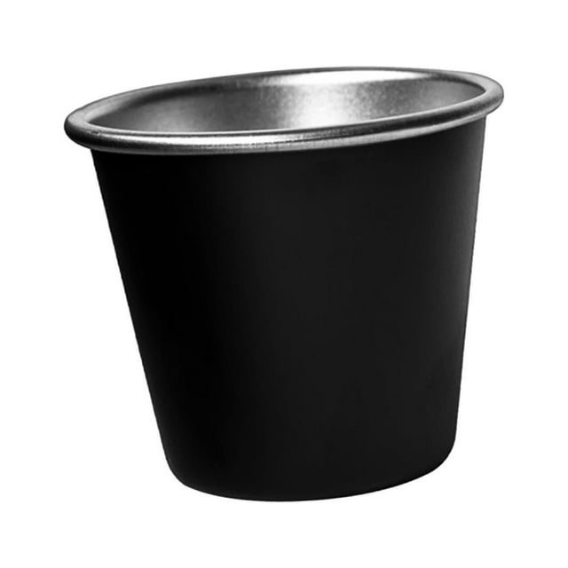 Vaso de acero inoxidable para acampada, vaso de pinta reutilizable apilable, vaso de agua para interior y exterior, barra de mochilero para el hogar Pequeño negro