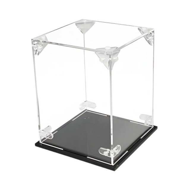 Vitrina de acrílico transparente para exhibir juguetes, muñecas y figuras de acción, a prueba de polvo, organizador de almacenamiento S