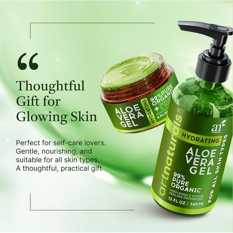 ArtNaturals Aloe Vera Gel 2-Piece Set for Sunburn Relief Hydration
