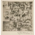thumbnail image 2 of Johannes Molzahn 15x16 Black Ornate Wood Framed Double Matted Museum Art Print Titled - Far-Error (1920), 2 of 5