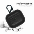 thumbnail image 2 of Dteck for Apple Airpods 3rd 2021 Premium Faux Leather Case with Front LED Visible, Protective Skin Portable Shockproof Shell Support Wireless Charging Dust/Dirt Proof Cover - Black, 2 of 5
