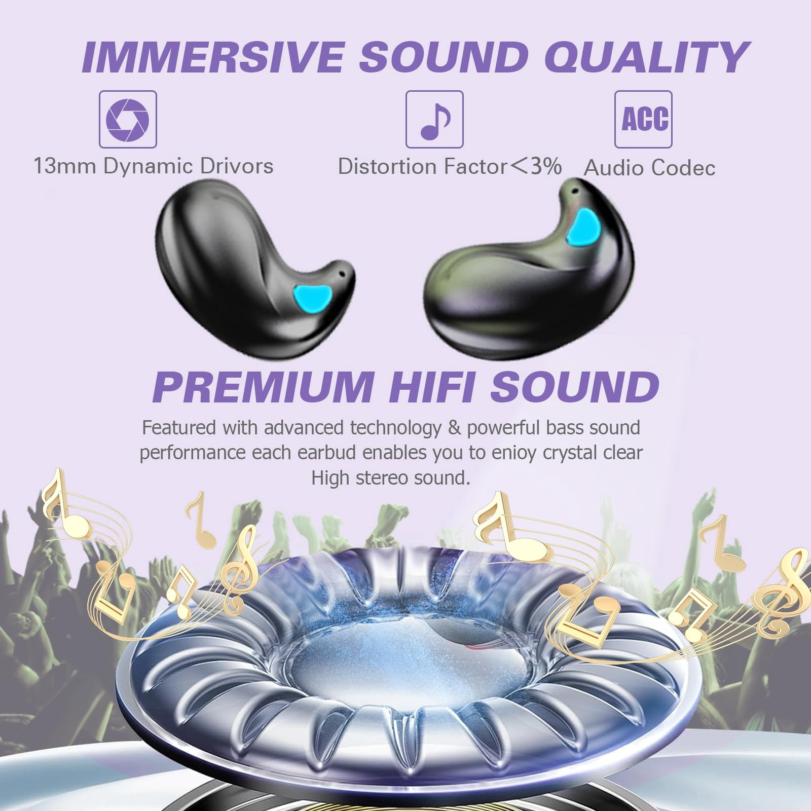 Findtime True Wireless Bluetooth Sleep Earbuds with IPX5 Waterproof, White