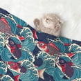 thumbnail image 2 of Naloa Fish In The Wave Dog Blanket, 3 Sizes Cat Blanket for Indoor Cats Large Medium Small Dog Gifts-Medium, 2 of 8