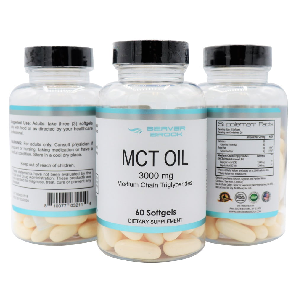 Beaver Brook MCT Oil-Medium Chain Triglycerides Dietary Supplement - 60 softgels