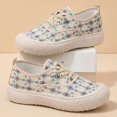thumbnail image 5 of Willtoo Women Platform Canvas Shoes Elastic Lace‑Up Casual Non Slip Walking Shoes Lightweight Non‑Slip Thick‑Sole Sneakers, 5 of 5