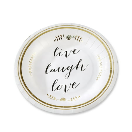 Live, Laugh, Love Paper Plates (Set of 8)