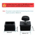 thumbnail image 2 of Uxcell 4 Sets Plastic Square Adjustable Furniture Leveling Foot Insert 50 x 50mm Black Sliver, 2 of 4