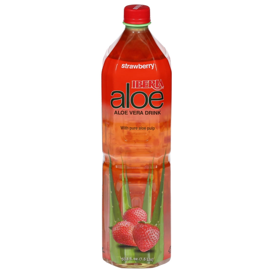 Iberia Strawberry Aloe Vera Drink with Pure Aloe Pulp 50.8 fl oz
