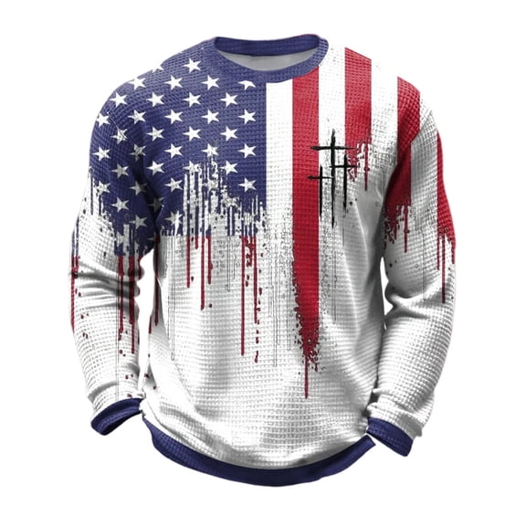 MuXiKeJi Clothes 250 Years American Flag Anniversary USA 250th Birthday T-Shirt Classic Fit Retro Long Sleeve T-Shirt for Men