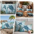 thumbnail image 5 of Teal Green Sea Turtle Outdoor Waterproof Pillow Covers, Coastal Summer Beach Seaweed Decorative Square Throw Pillowcase Sofa Cushion Sham for Patio/Couch/Chair, 20"x20" 2 Pack, 5 of 8