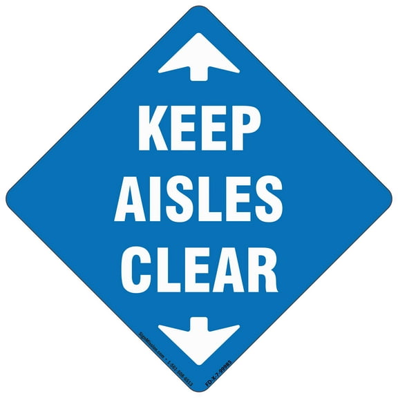 Coronavirus Keep Aisle Clear Non-Slip Floor Graphic | 3 Pack of Vinyl Decal | Protect Your Business, Work Place & Customers |  Made in The USA