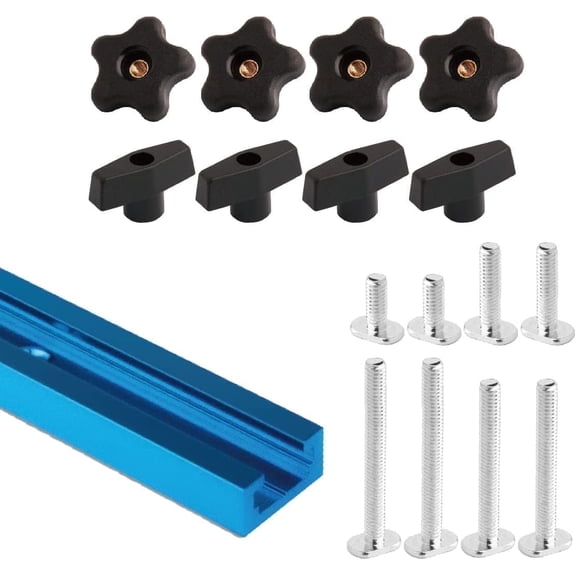 POWERTEC 17-Piece Universal T-Track Kit w/ 48 inch T Track and 5/16"-18 Hardware kit (71170)