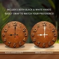 thumbnail image 2 of Leather Wall Clock Roman Numerals Home Decor 10-Inch Silent Wooden Wall Clock, Battery Operated (AA Batteries Not Included), Artistic Home Decor, 2 of 7