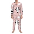 thumbnail image 3 of Fotbe Panda Pijama de Hombre con Estampado de Manga Larga, Conjunto de 2 Piezas, Ropa de Dormir Suave y Cómoda con Bolsillos-Small, 3 of 7