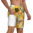 thumbnail image 3 of Picia Honey Bee pattern Mens Swim Trunks with Compression Liner Stretch Beach Shorts Quick Dry with Zipper Pockets No-Chafing Board Shorts-Large, 3 of 9