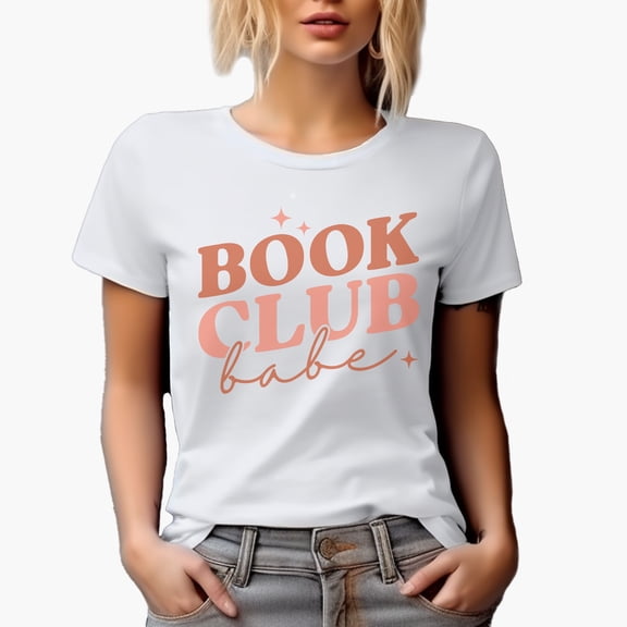 Book Club Babe, Reading Enthusiast Merch Gift, White T-Shirt, Small