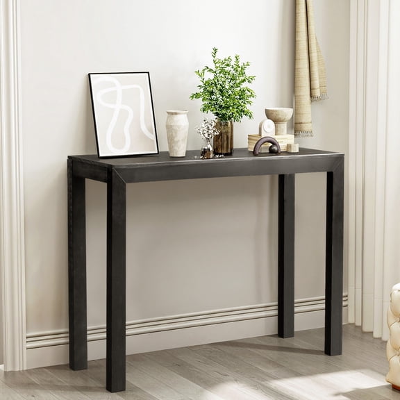 Ktaxon 46-Inch Black Pine Console Table, Stylish Mid-Centry Sofa Table for Living Room, Entryway, or Bedroom, Perfect TV Display Stand