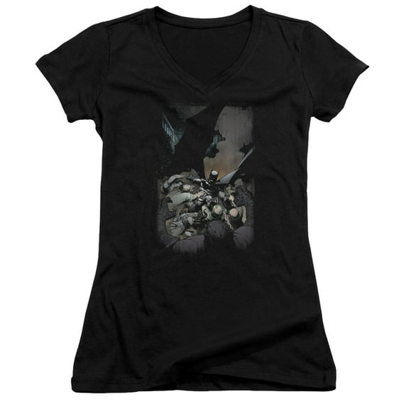 Batman/Batman #1 Junior Women's V-Neck T-Shirt Black