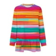 thumbnail image 4 of Clothes Under $5 Sweatshirts for Women Crewneck Long Sleeve Loose Fit Tops Ndbuld Women's Printed Fashion Loose Casual Round Neck Pleated Long Sleeve T-shirt Dress Hem Top,Multicolor,XL, 4 of 4