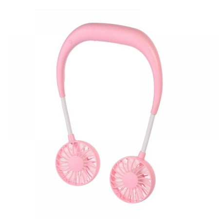 

Hands-Free Neckband Fan Hand Free Personal Fan Headphone Design Wearable Portable USB Rechargeable Neckband Personal Fan (3 Speeds) Pink