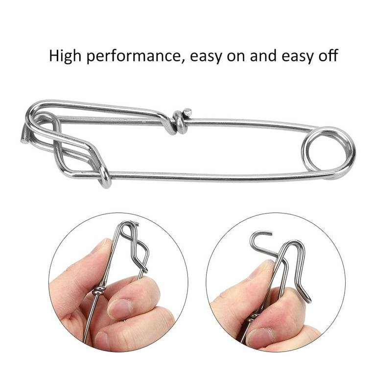LHCER 10Pcs Stainless Steel Longline Branch Hangers Snap Clip Tuna Clamp  Fishing Tackle 2.6X100mm,Float Line Tuna Clip,Fishing Snap Clip 