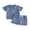 Blue, variant on BemeyourBBs Toddler Baby Boy Summer Clothes Infant Baby Boys Summer 2 Piece Outfits 6 12 18 24 Months 2 3 4 Years Waffled Short Sleeve Lapel Collar Half Zip Shirt Tops and Shorts 2Pcs Set