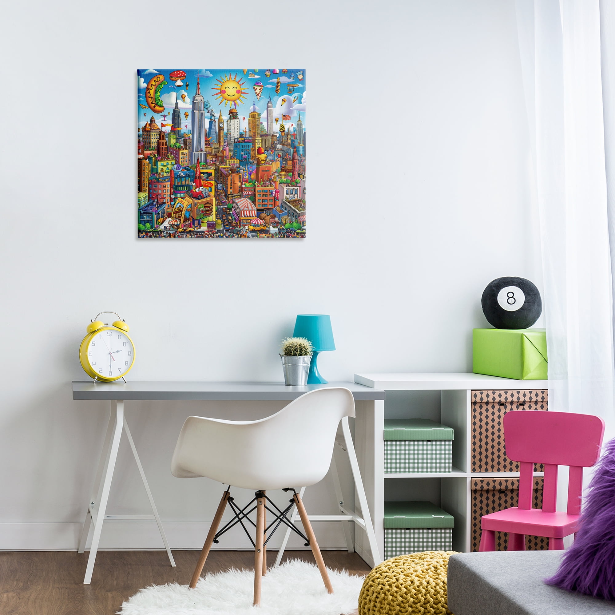 Stupell Industries Fun Zany Cityscape Novelty & Humor Painting Wrapped Canvas Art Print Wall Art, 24 x 24