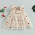 thumbnail image 4 of Robe Ligne A pour Bébé Fille Princesse Manches Volantes Col en V Papillon Robe de Soirée Robe d'Été, 4 of 7