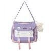 YUANHUILI Fashion Student Tutorial Bag Kawaii Women Large Shoulder Messenger Bag (Purple)