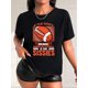 thumbnail image 1 of Women's Casual Crew Neck T-Shirt with American Football Print, 100% Polyester Knit Fabric, Medium Stretch, Short Sleeve Top for Spring/Summer/Fall, 1 of 7