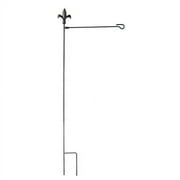 Evergreen Metal Fleur de Lis Garden Flag Stand with Foldable Arm