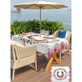 thumbnail image 5 of Outdoor Tablecloths with Umbrella Hole & Zipper, Pink Roses 54x80 Inch Tablecloth Rectangle, Spring Horseshoes Floral Leaves Gray Wood Waterproof Table Cloth, Patio/Pool/Picnic Table Covers, 5 of 8