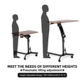 thumbnail image 3 of Seville Classics Height Adjustable Sitting Mobile Laptop Desk Cart Ergonomic Table, Flat，Walnut, 3 of 7