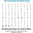 thumbnail image 2 of Fairy Tales Style Cell Phone Straps with Alloy Pandant and Nylon Cord Loop Star/Gesture/Cloud/Kite Antique Silver 7.7~8.7cm 30pcs/set 1 set/box, 2 of 9